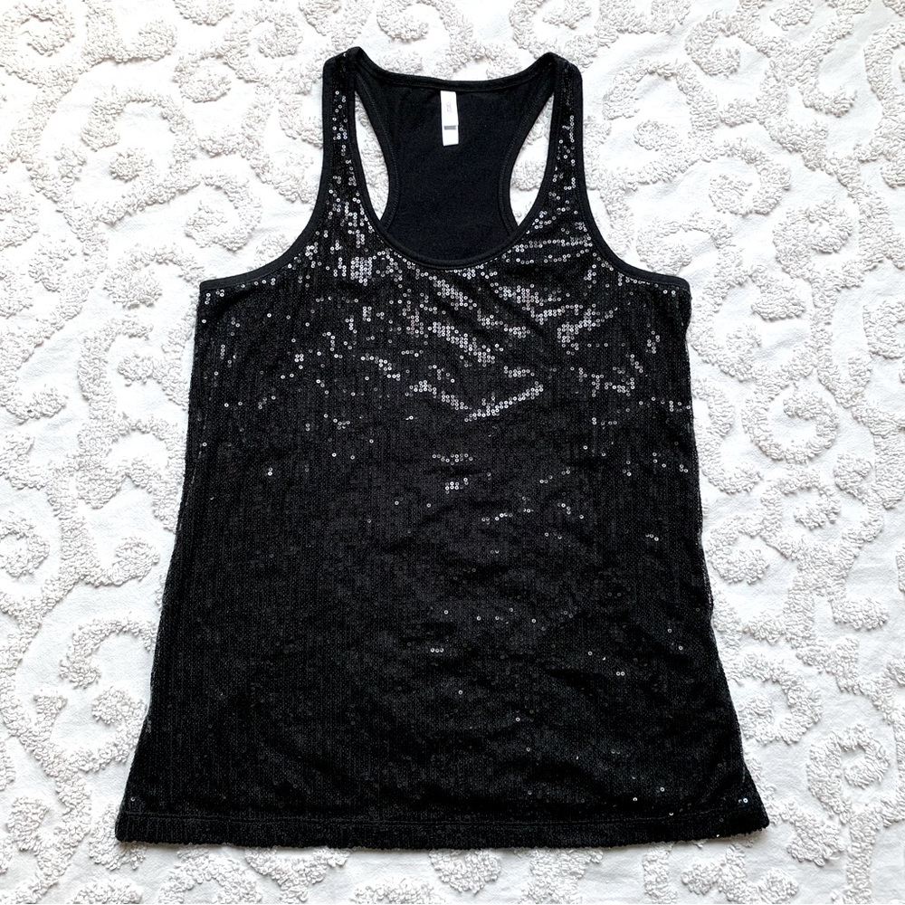 Sparkly Sequin All Black tank top medium